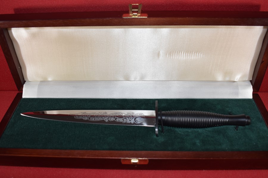 FALKLAND ISLANDS COMMEMORATIVE FAIR BURN SYKES COMMANDO KNIFE BY WILLIAM RODGERS-SOLD